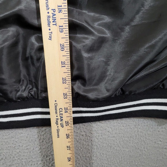 North & Acrux Jacket Mens Medium Black Satin Jets‎ Windbreaker Retro Style - Picture 9 of 12